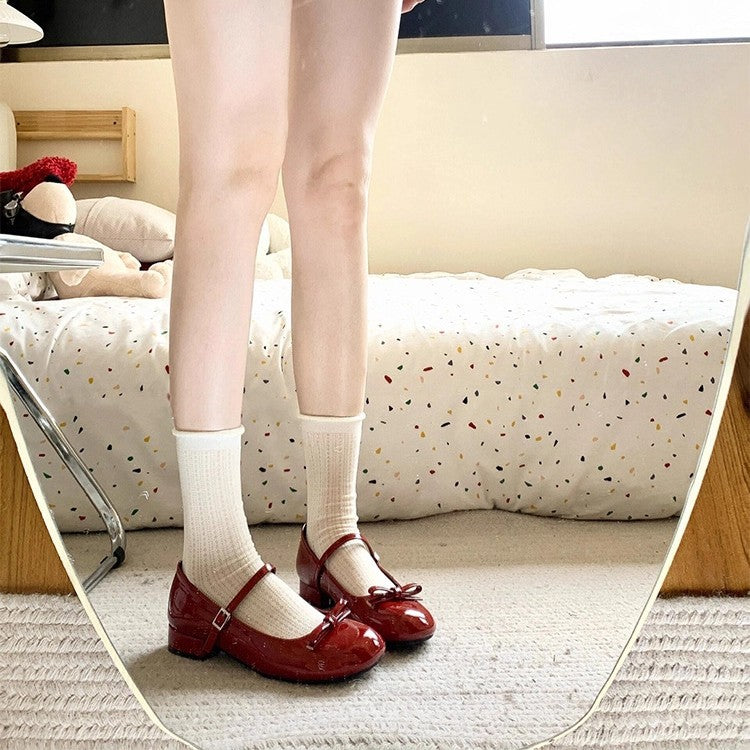 Ankela Red French Mary Jane Shoes Women